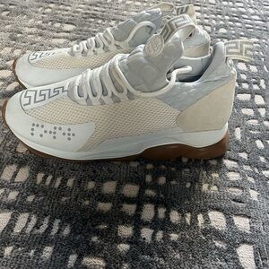Versace Cream and Brown Men's Athletic Shoes